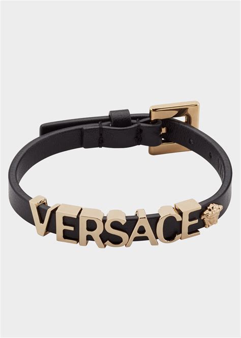 versace bracelet black onyx with face|Versace bracelets.